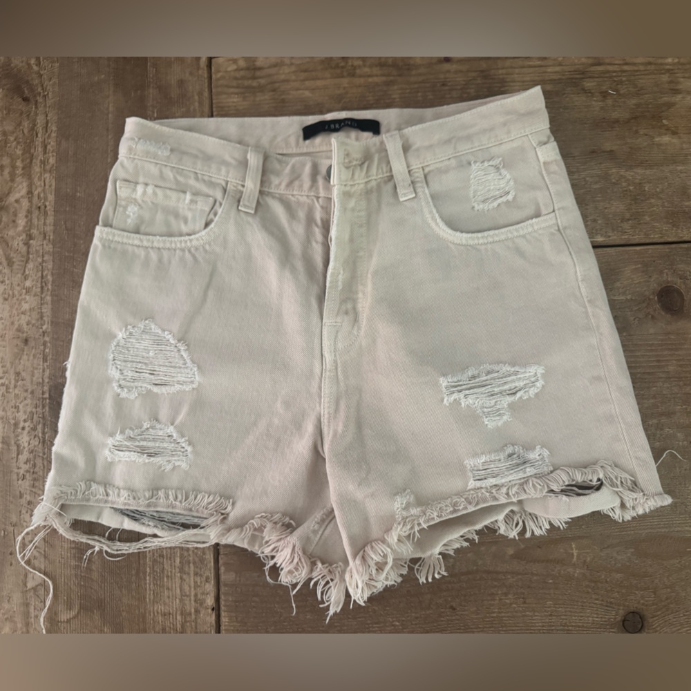 J Brand Cream Denim Shorts